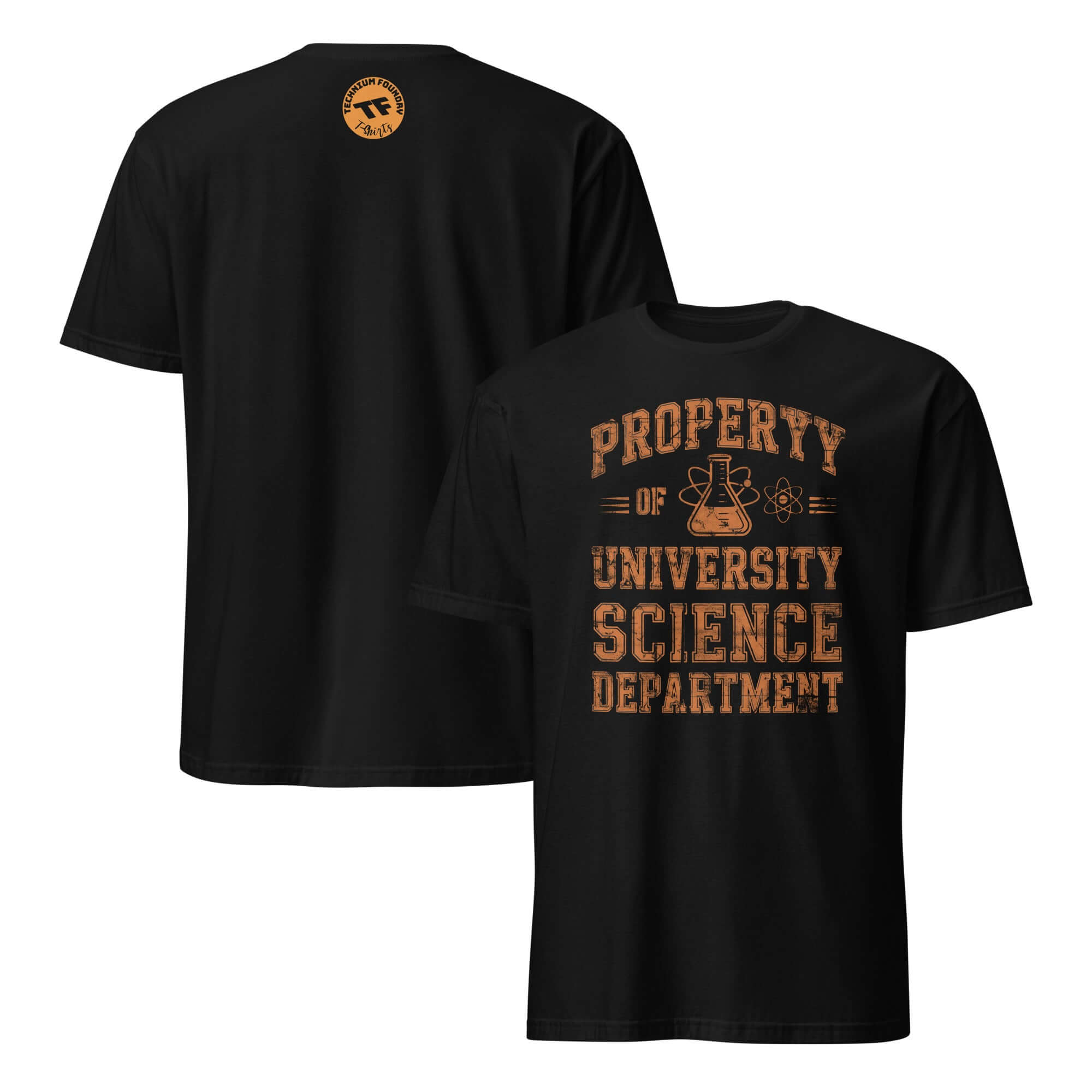 Property of University Science Department T-shirt, collegiate academic team spirit apparel for science pride and institutional allegiance.