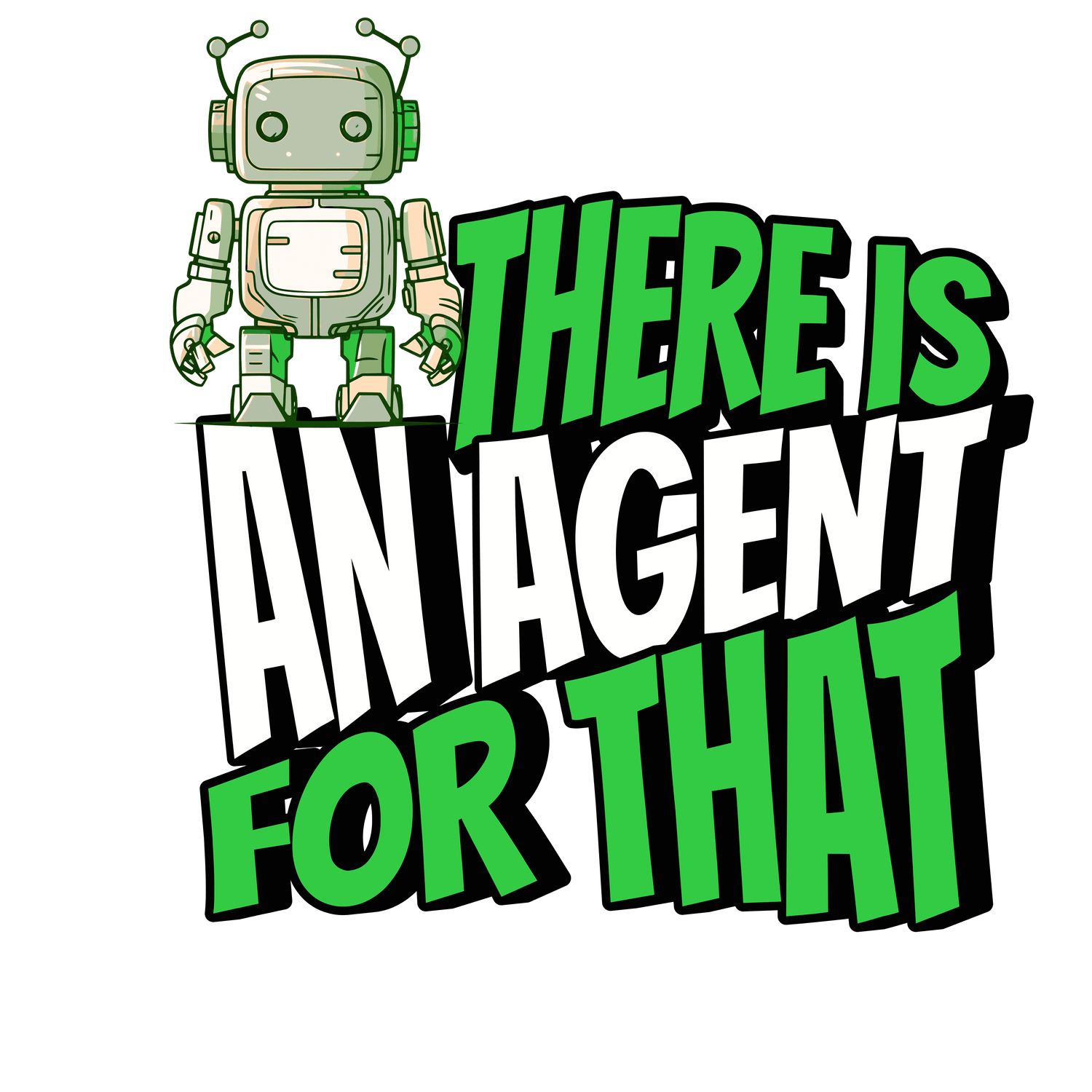 Humorous robot-themed shirt with the text 'There is an Agent for That', showcasing witty physics-themed apparel.