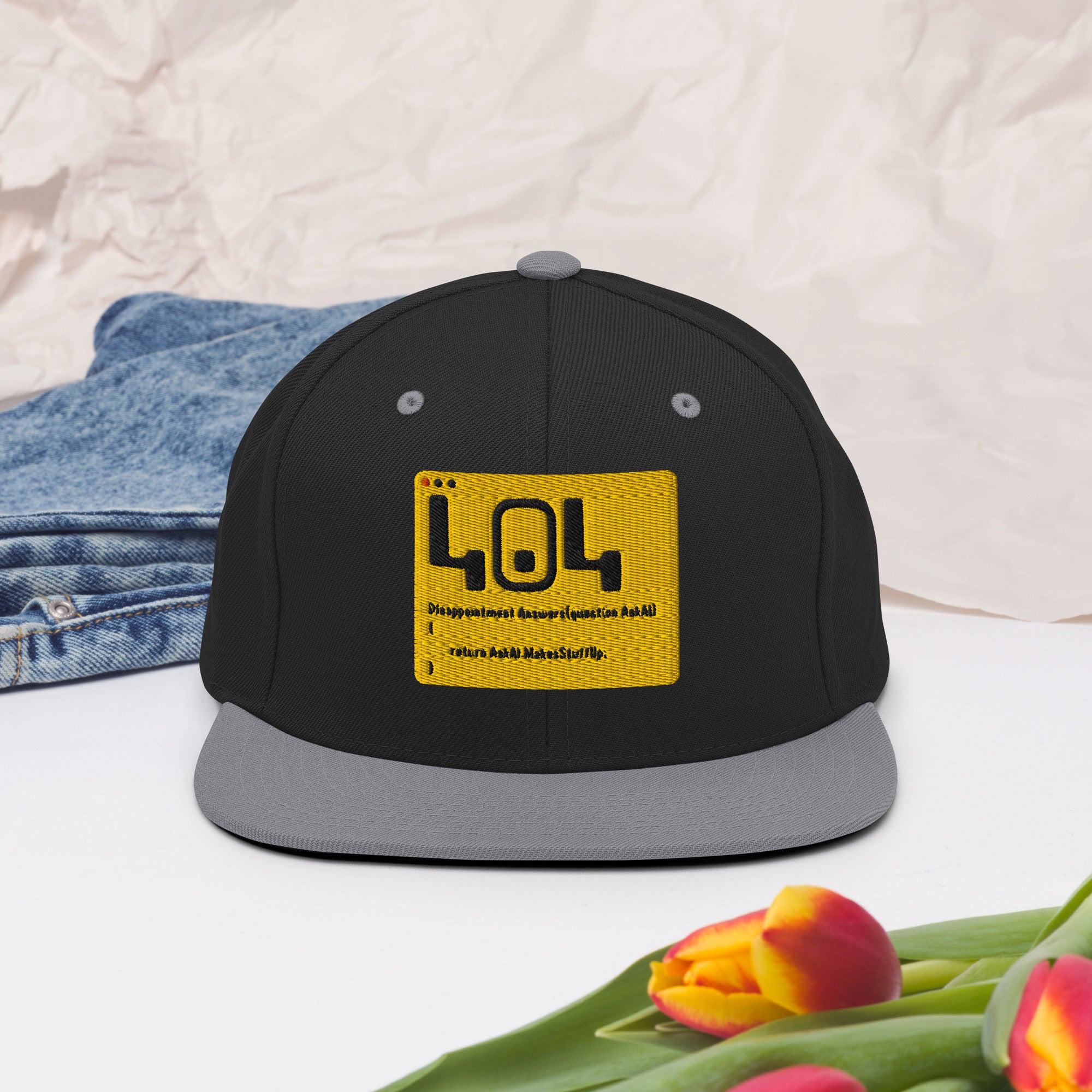 404 Disappointment Hat - Error Code Snapback with Developer Humor Design