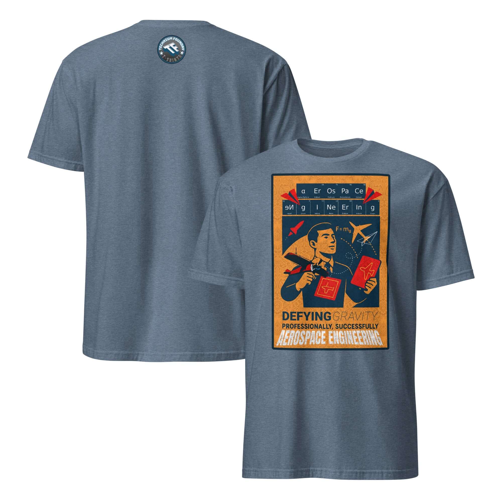 Aerospace Engineering T-Shirt with vintage space race poster design, celebrating professional aerospace achievements.