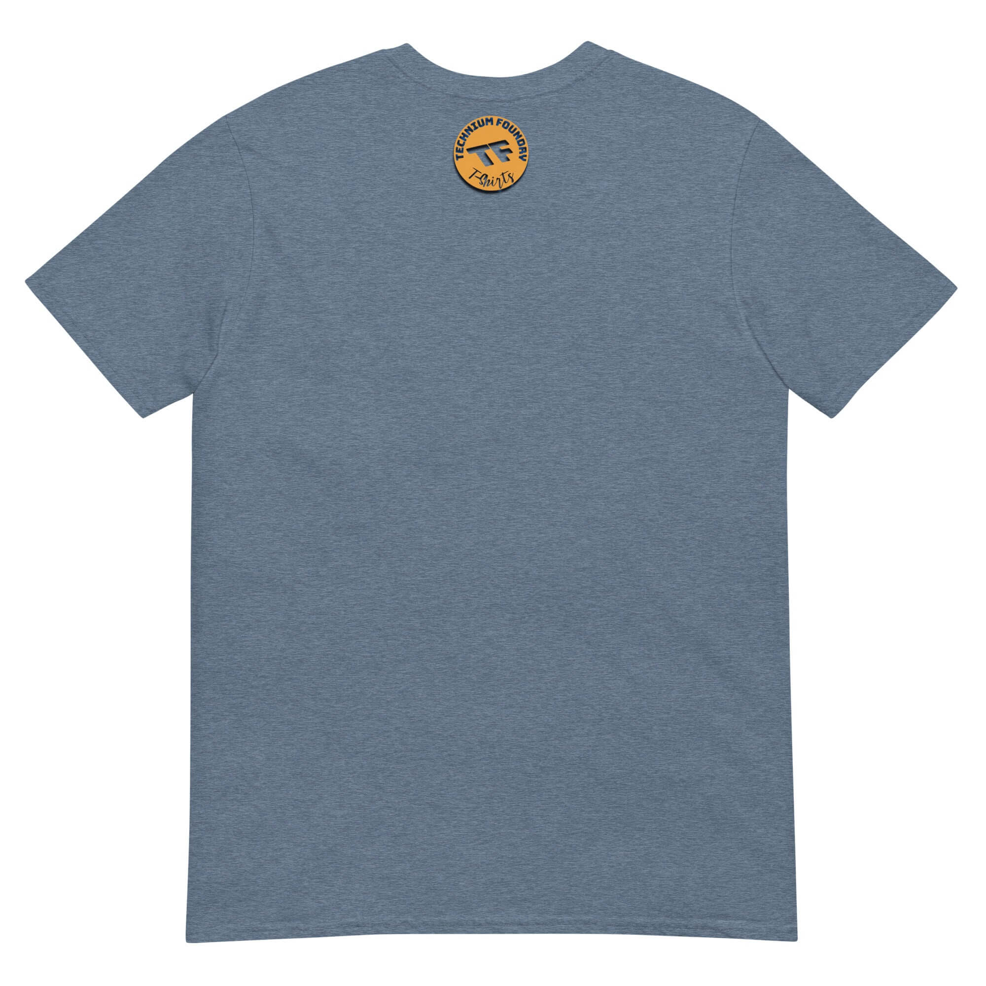 Back of blue 'It's a Good Day to Study Science' T-shirt with motivational emblem for academic enthusiasm and scientific curiosity.