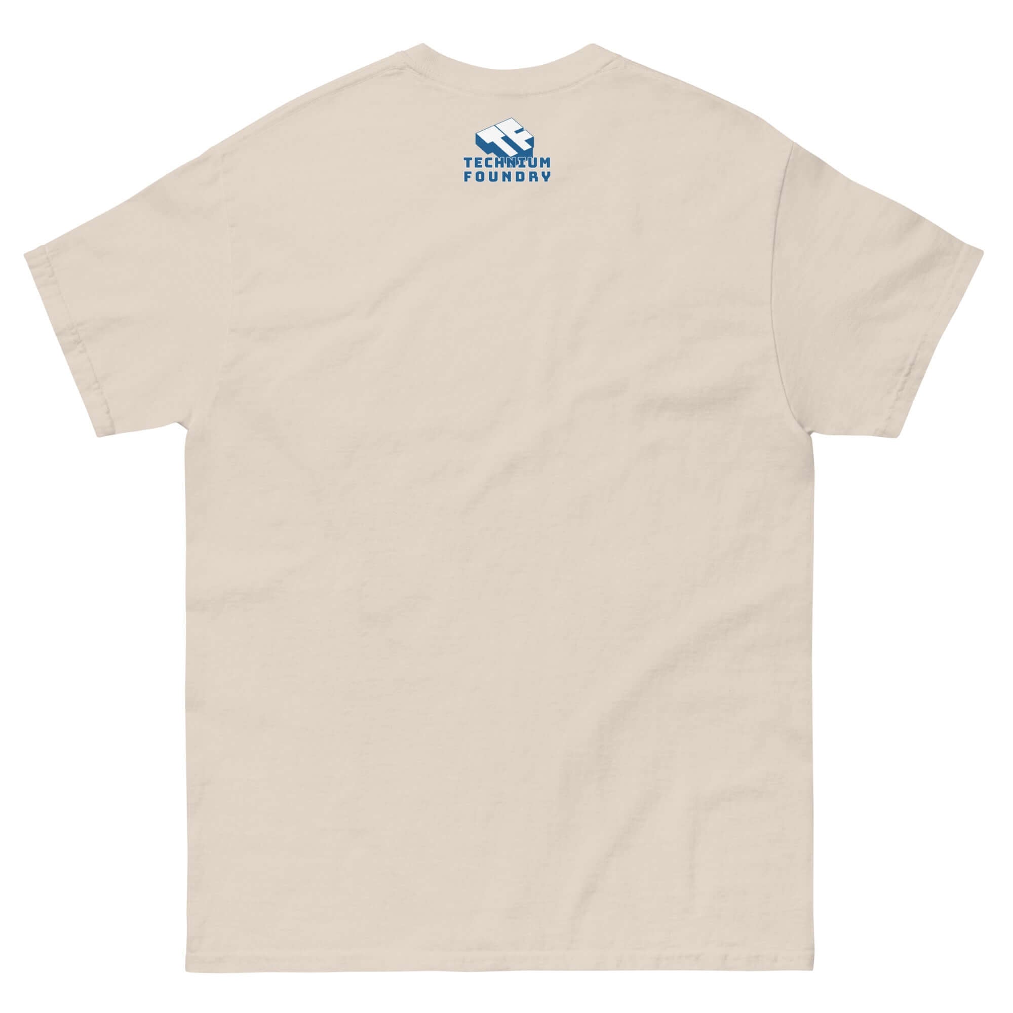 Back view of a beige "I Skateboard To Meet Nurses" t-shirt featuring emergency room humor design by Technium Foundry.