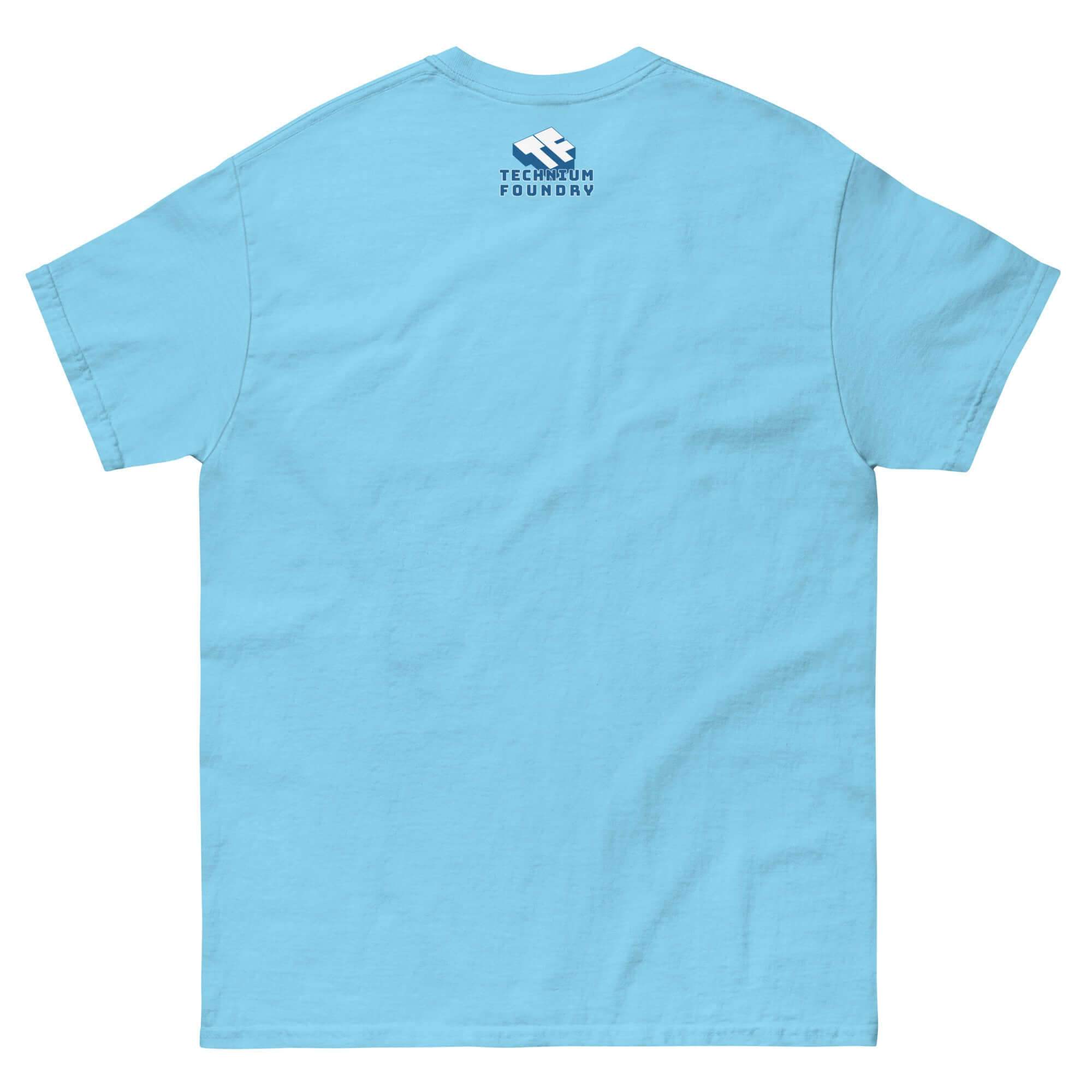 Back view of blue "I Skateboard To Meet Nurses" t-shirt with emergency room humor design.