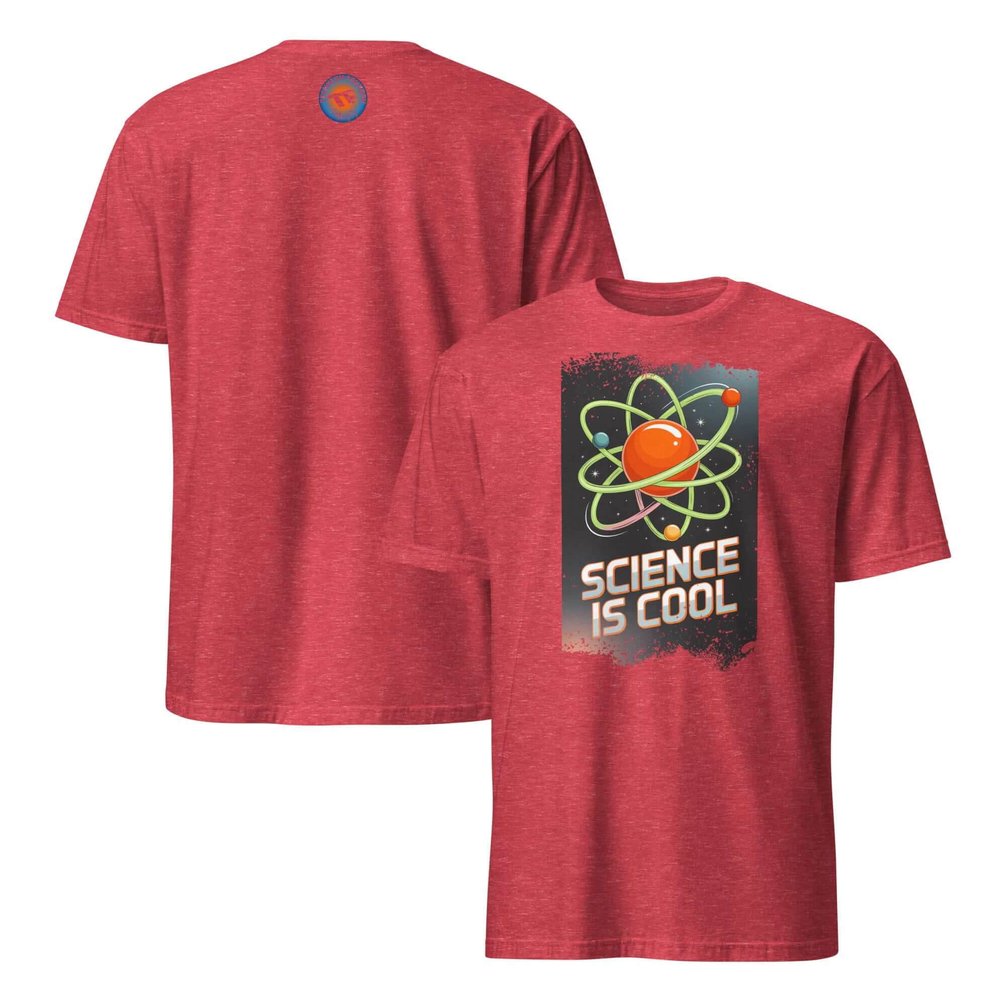 Red 'Science is Cool' T-Shirt with Atomic Education Humor Graphic and Scientific Temperature Joke