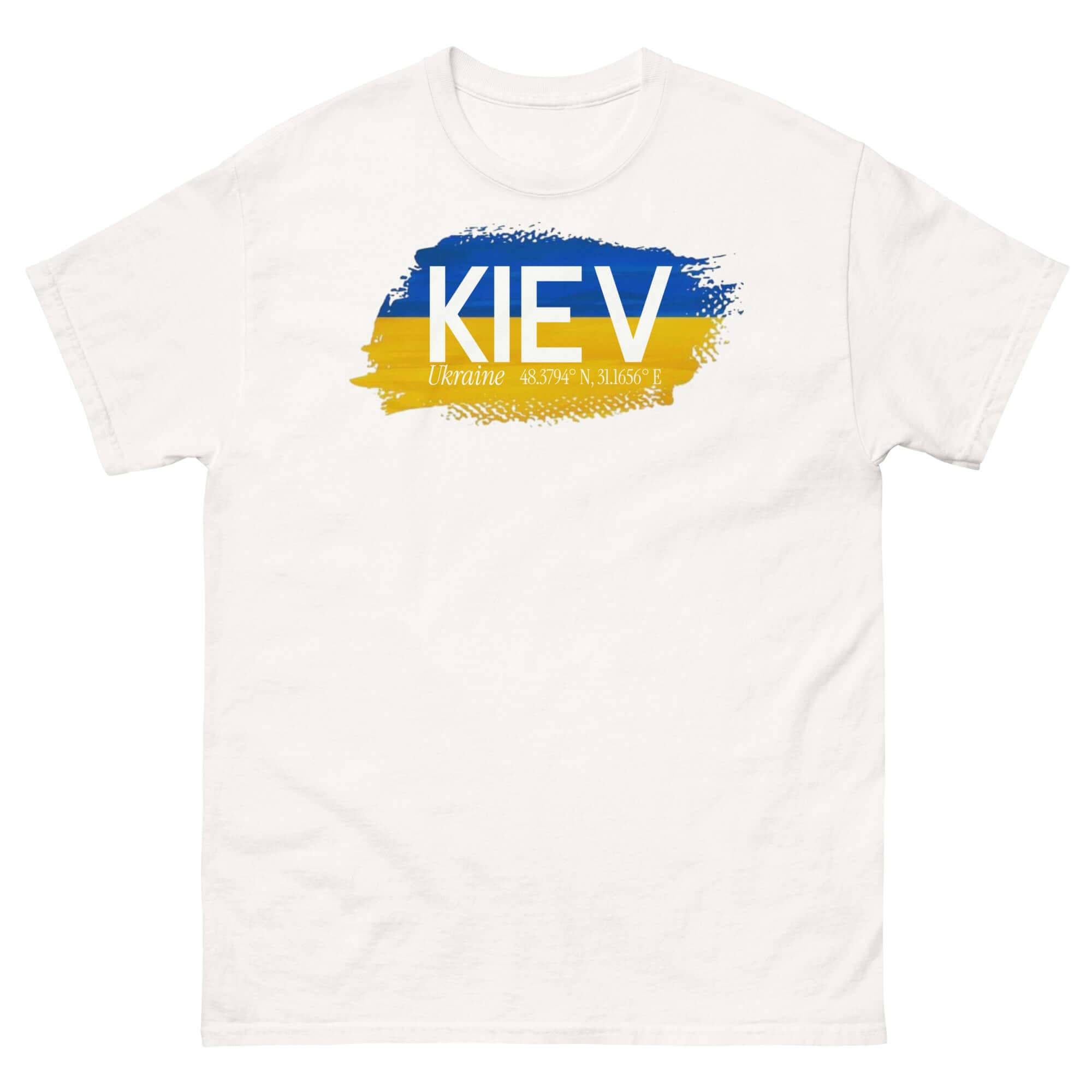 Kiev City Pride T-Shirt with blue and yellow Ukrainian flag design, celebrating Ukraine's capital in stylish fashion.